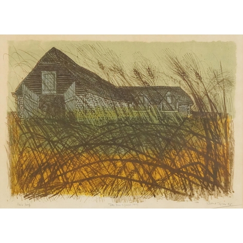 1145 - Robert Taverner - The Barn and Grasses  artist's proof pencil signed, The Craftsman Shop paper label... 