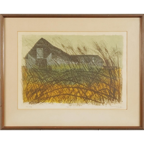 1145 - Robert Taverner - The Barn and Grasses  artist's proof pencil signed, The Craftsman Shop paper label... 