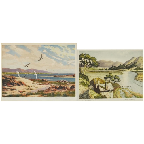 2236 - James Priddey - Penmaenpool, pencil signed print in colour and Quinton Morgan - The Sunlit Bay Seagu... 