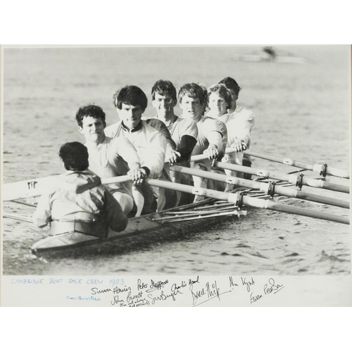 1407 - Alan Minter boxer personally signed photograph along with a photograph of the Cambridge Race rowing ... 