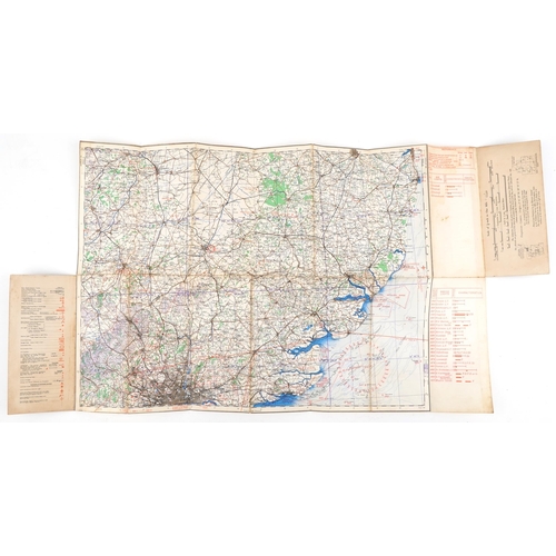 2582 - Boxed set of military operational maps from France and Belgium 1915 and five canvas backed RAF opera... 