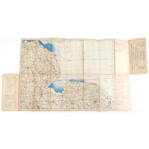 2582 - Boxed set of military operational maps from France and Belgium 1915 and five canvas backed RAF opera... 