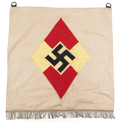 2564 - German military interest DJ trumpet banner, 63cm x 63cm