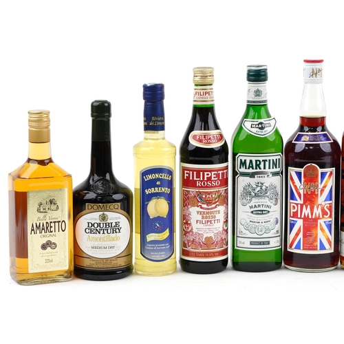 2080 - Twelve bottles of alcohol including Harvey's Medium Dry sherry, Croft Original sherry, Pimm's and Ma... 