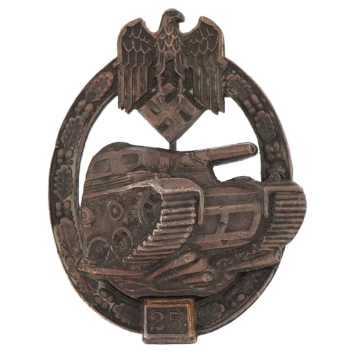 2550 - German military interest Panza Attack 25 cap badge