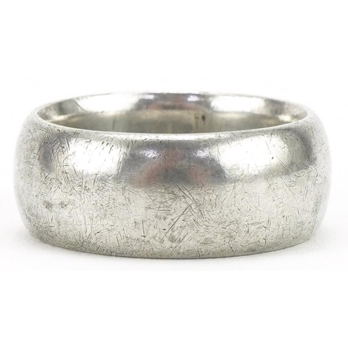 3478 - Heavy Victorian silver wedding band, Birmingham 1865, size P, 10.5g