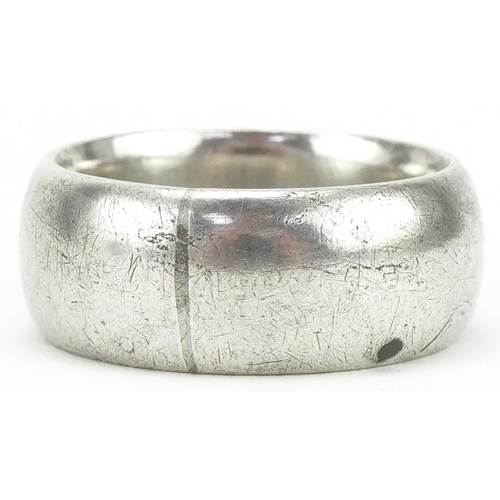 3478 - Heavy Victorian silver wedding band, Birmingham 1865, size P, 10.5g