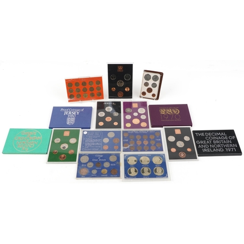 2444 - Proof coinage including Northern Ireland 1975 proof set, Jersey 1980 proof set, collection of 1953-1... 