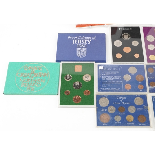 2444 - Proof coinage including Northern Ireland 1975 proof set, Jersey 1980 proof set, collection of 1953-1... 