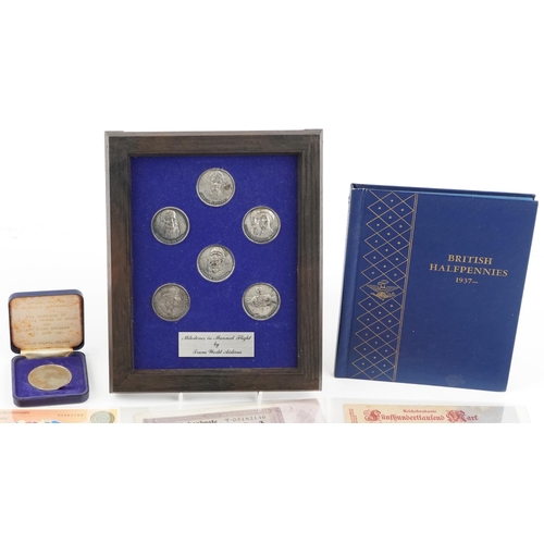 2441 - Mixed coinage and banknotes including two Republic of Malawi 2010 ten kwacha commemorative coins and... 