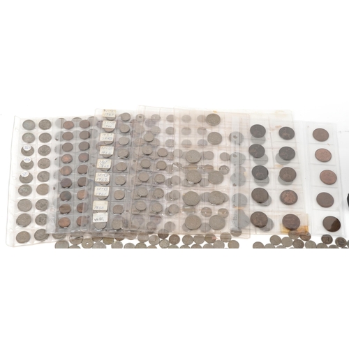 2446 - Large selection of predominantly pre decimal British coinage including shillings, sixpences, pennies... 