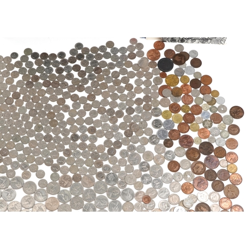 2446 - Large selection of predominantly pre decimal British coinage including shillings, sixpences, pennies... 