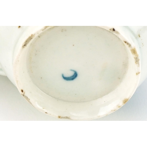 1039 - 18th century Worcester porcelain cup and saucer transfer printed with a Chinese pattern, the cup 6cm... 