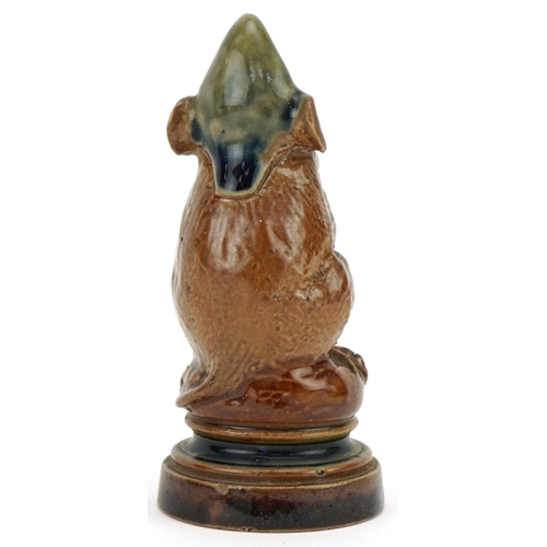 264 - Doulton Lambeth George Tinworth mouse chess piece, signature mark to the side, 8cm high