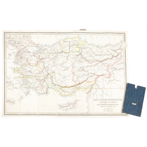 2502 - Hand coloured folding map of Asia Minor by Joseph Parker Oxford 1832, housed in a cardboard sleeve, ... 