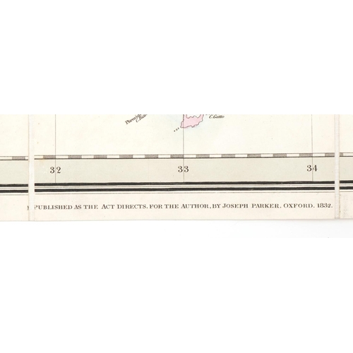 2502 - Hand coloured folding map of Asia Minor by Joseph Parker Oxford 1832, housed in a cardboard sleeve, ... 