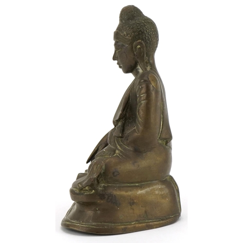 1308 - Chino Tibetan bronze Buddha, 15cm high