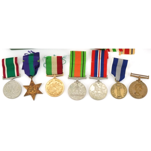 2531 - Military interest medals WWII medals including a boxed Women's Voluntary Service medal and an Oman m... 