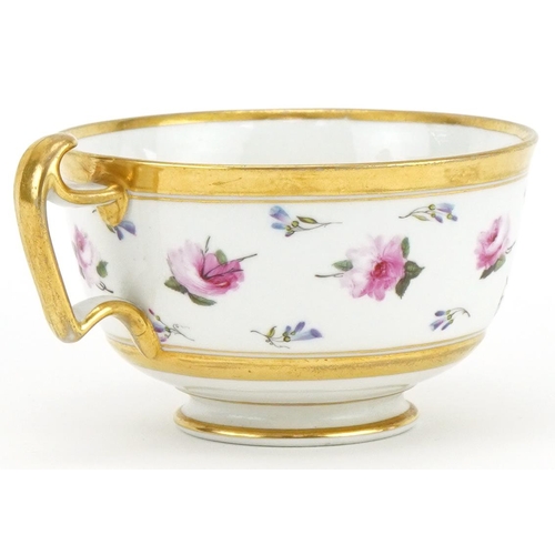 1098 - Worcester Barr Flight & Barr cabinet cup and saucer decorated with roses in the style of William Bil... 