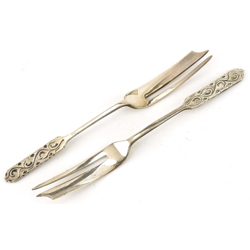 14 - Set of six Liberty silver forks, housed in a fitted Liberty case, Birmingham 1929