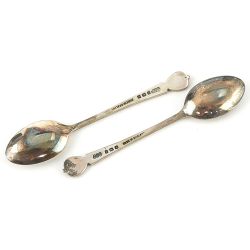 13 - Set of six Liberty silver tea spoons, Birmingham 1899, 9.5cm long, 43.6g, within a fitted Liberty ca... 