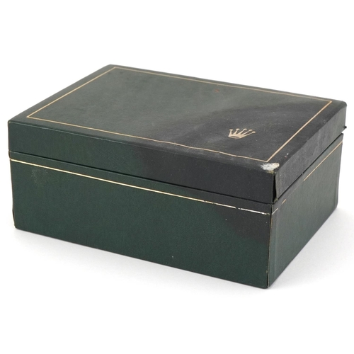 3577 - Rolex, tooled green faux leather wristwatch box, 12.5cm wide