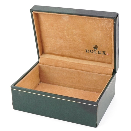 3577 - Rolex, tooled green faux leather wristwatch box, 12.5cm wide