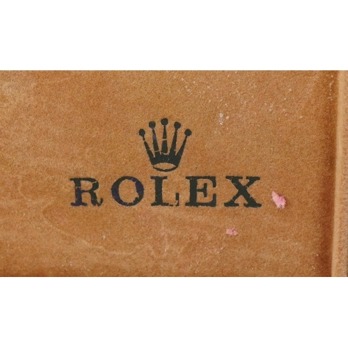 3577 - Rolex, tooled green faux leather wristwatch box, 12.5cm wide