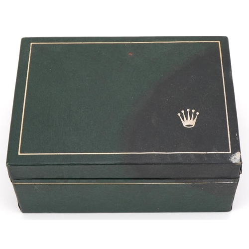 3577 - Rolex, tooled green faux leather wristwatch box, 12.5cm wide