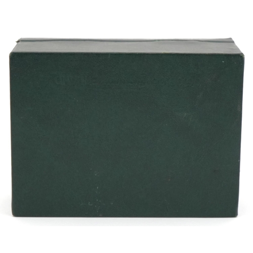 3577 - Rolex, tooled green faux leather wristwatch box, 12.5cm wide