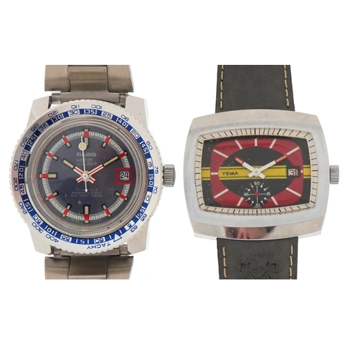 3522 - Two vintage gentlemen's wristwatches comprising Yema with date aperture and Basis with date aperture... 