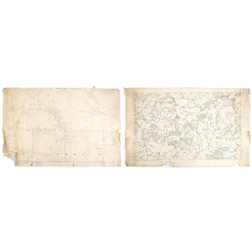 2522 - Sussex maps of Newick Isfield and Barcombe, the largest 100cm x 70cm