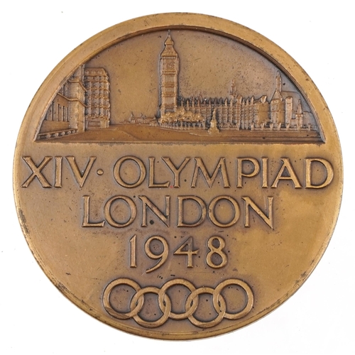 1409 - Boxed London Olympic 1948 bronze medal, John Pinces Medallist Limited London and diploma scroll for ... 