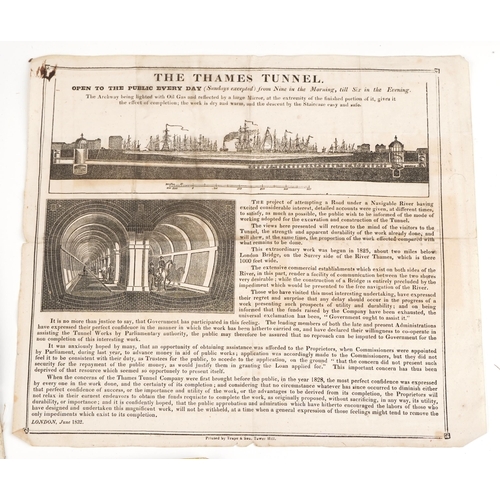 2513 - The Thames Tunnel pamphlet London June 1832 printed by Teap & Son Tower Hill together with Volcanic ... 