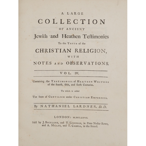 1580 - Family Holy Bible with coloured maps together with Lardner on Christian Religion