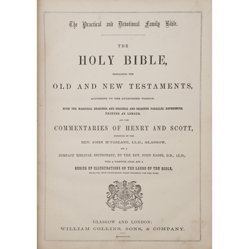 1580 - Family Holy Bible with coloured maps together with Lardner on Christian Religion