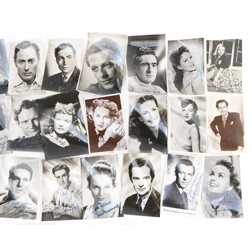 2514 - Vintage black and white photographs of actors and actresses, some with original autographs, includin... 