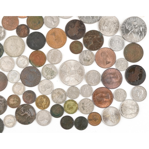 2418 - Predominantly British 19th century coins including Victorian 1846 and 1853 half pennies, Victorian p... 