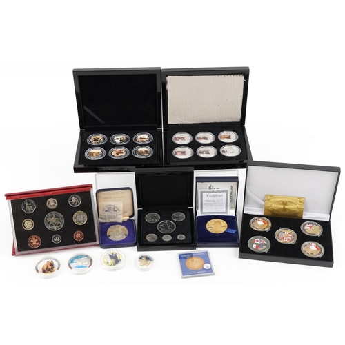 2437 - Proof coinage and commemorative medallions including Edward VIII 1936 boxed set, 2002 proof coin set... 