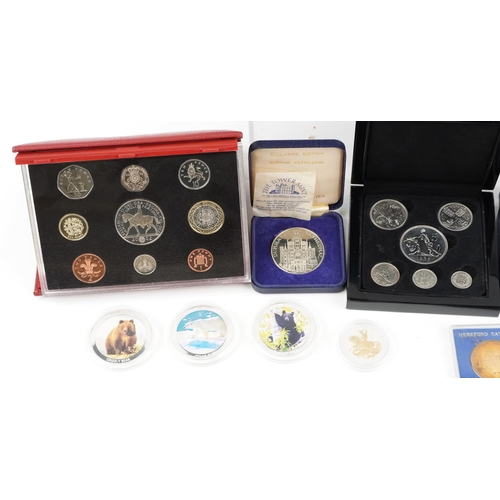 2437 - Proof coinage and commemorative medallions including Edward VIII 1936 boxed set, 2002 proof coin set... 