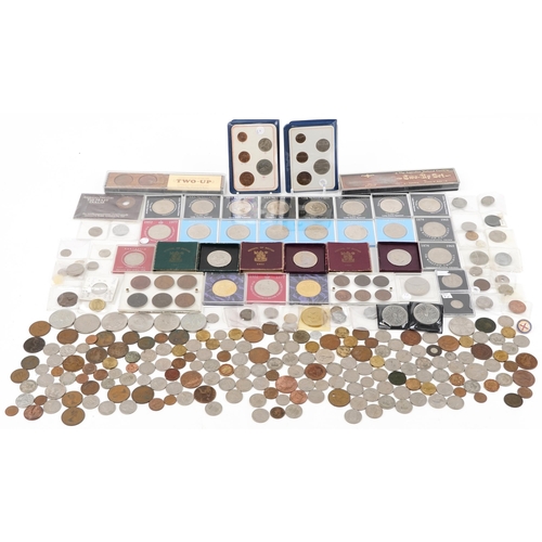 2445 - Large selection of mainly British coinage to include crowns, shillings, pennies, three George VI 195... 