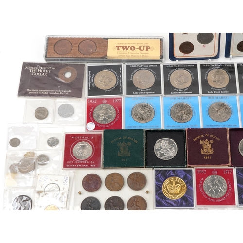 2445 - Large selection of mainly British coinage to include crowns, shillings, pennies, three George VI 195... 