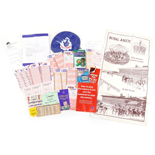 2512 - Racing interest John McCririck ephemera including personally signed letter and race tickets, Royal A... 