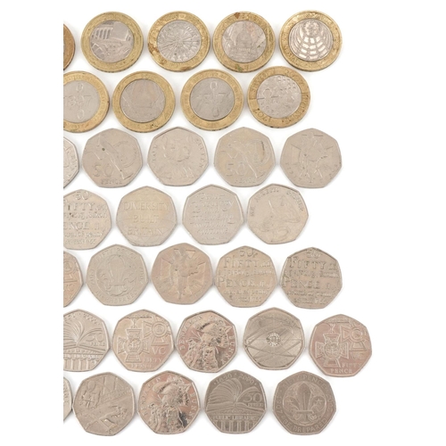 2417 - Selection of collectable fifty pence pieces including Peter Rabbit, Boy Scouts, Victoria Cross and a... 