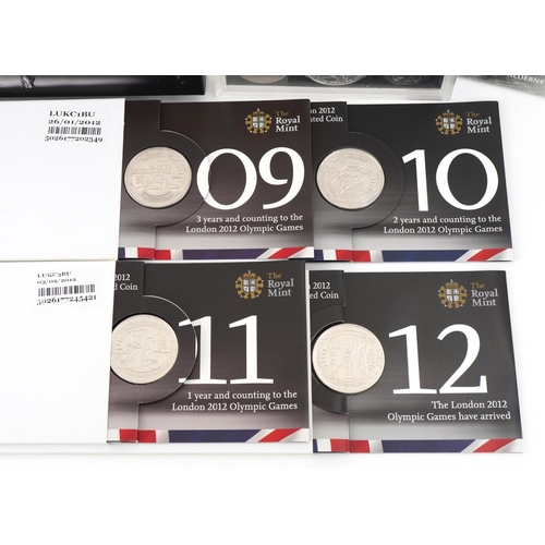 2416 - Collectable five pound coins to include four The Complete Collection of The London Countdown to the ... 