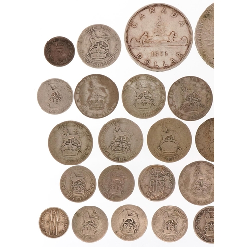 2419 - Silver coinage to include Canada 1953 one dollar, 1780 Maria Theresa thaler and British pre 1947 sil... 