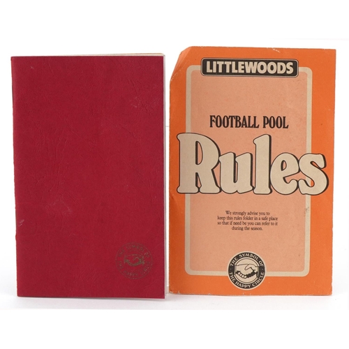 2506 - Littlewoods Football Pool Year Book for 1977 along with The Football Pool Rules, 14cm x 9cm