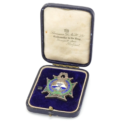 2549 - Military interest silver and enamel jewel for Excellent Work in Officer's Training Corps Belfast Uni... 