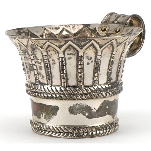 61 - George Nathan & Ridley Hayes, Arts & Crafts embossed silver cup, retailed by Dobson Piccadilly, Ches... 