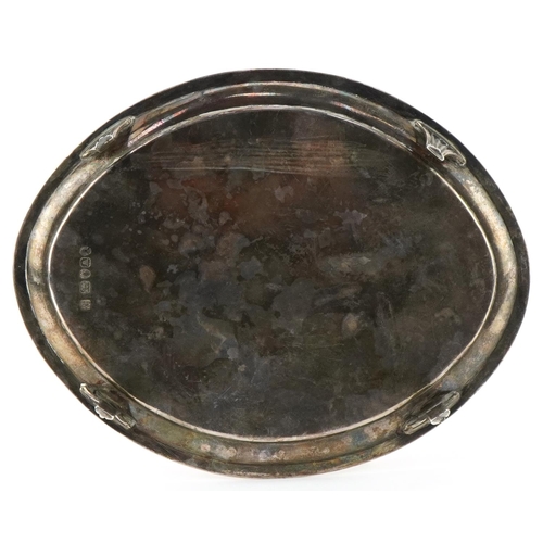 1023 - Peter & Ann Bateman, George III silver oval card tray, London 1796, 18cm wide, 159.0g